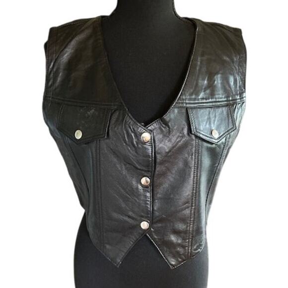 Just Us Genuine Leather Cropped Vest – Size L – NWT - Picture 1 of 3